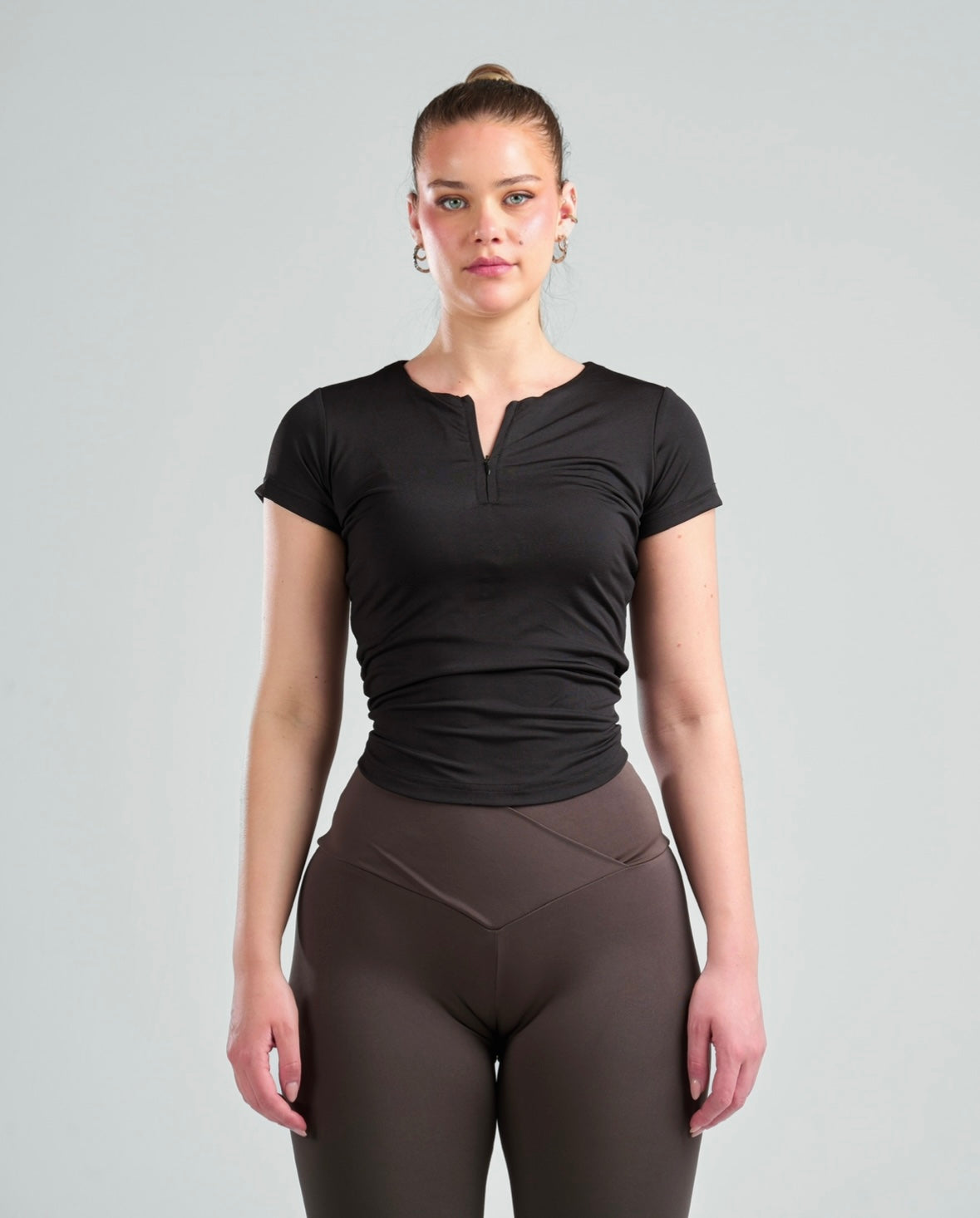 Short Sleeve Zipper Top