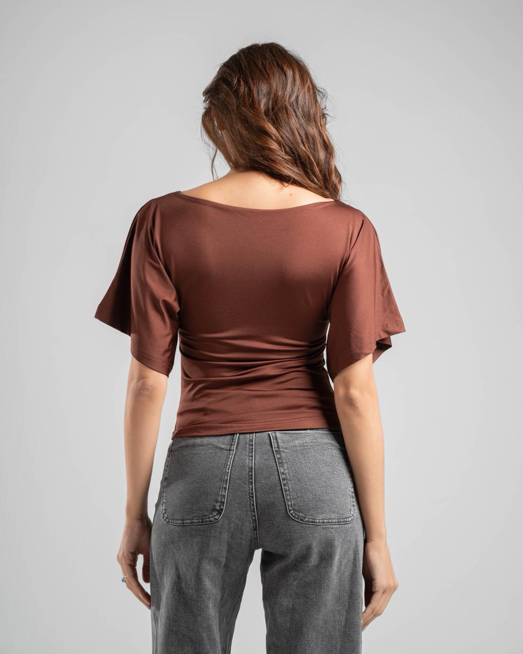 Fitted Waist Short Sleeve Top