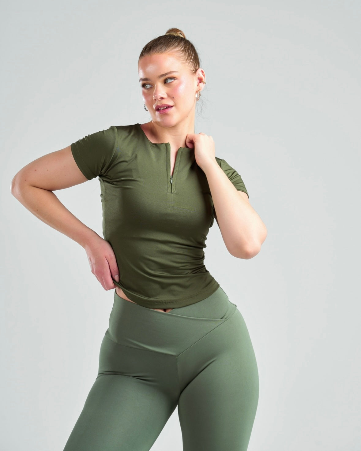 Short Sleeve Zipper Top