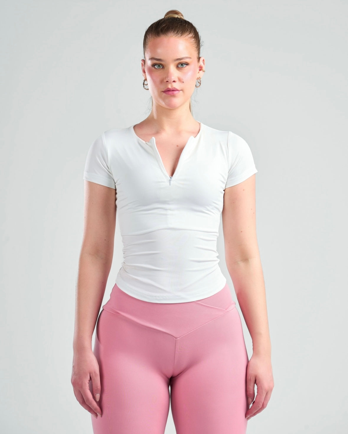 Short Sleeve Zipper Top