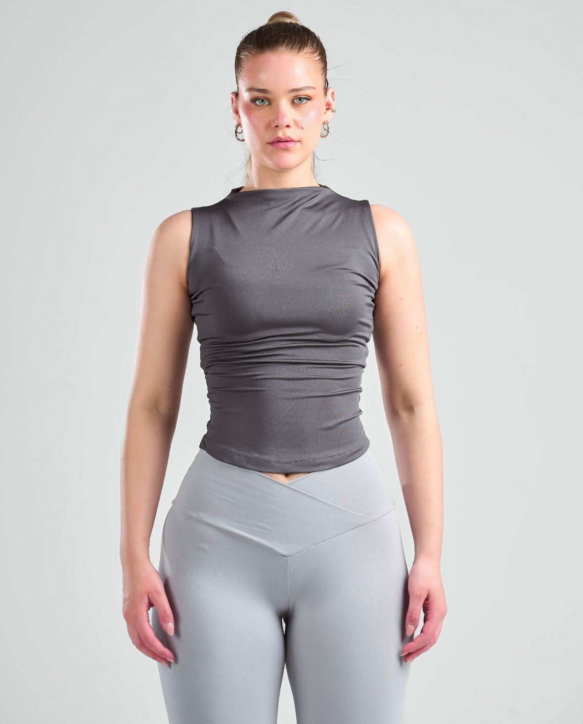 Sleeveless High Neck Basic Top