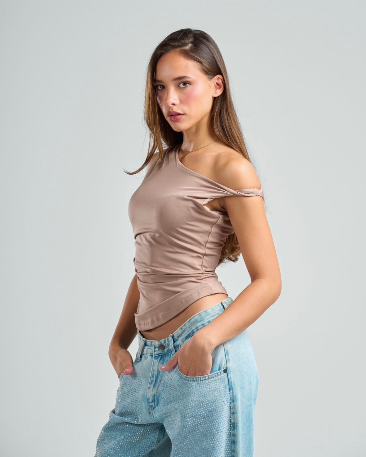 Twisted Shoulder Tank Top