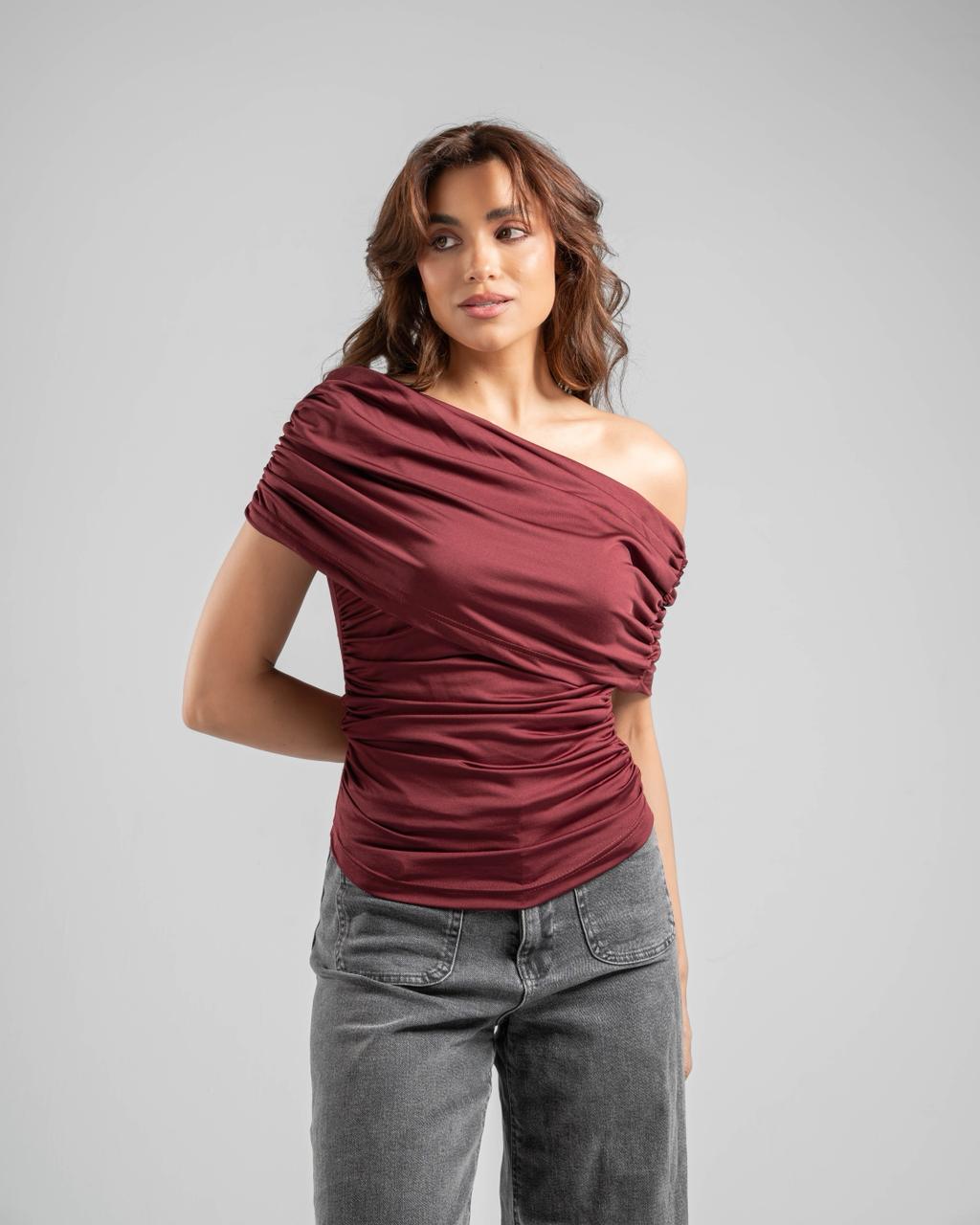 One Shoulder Draped Top