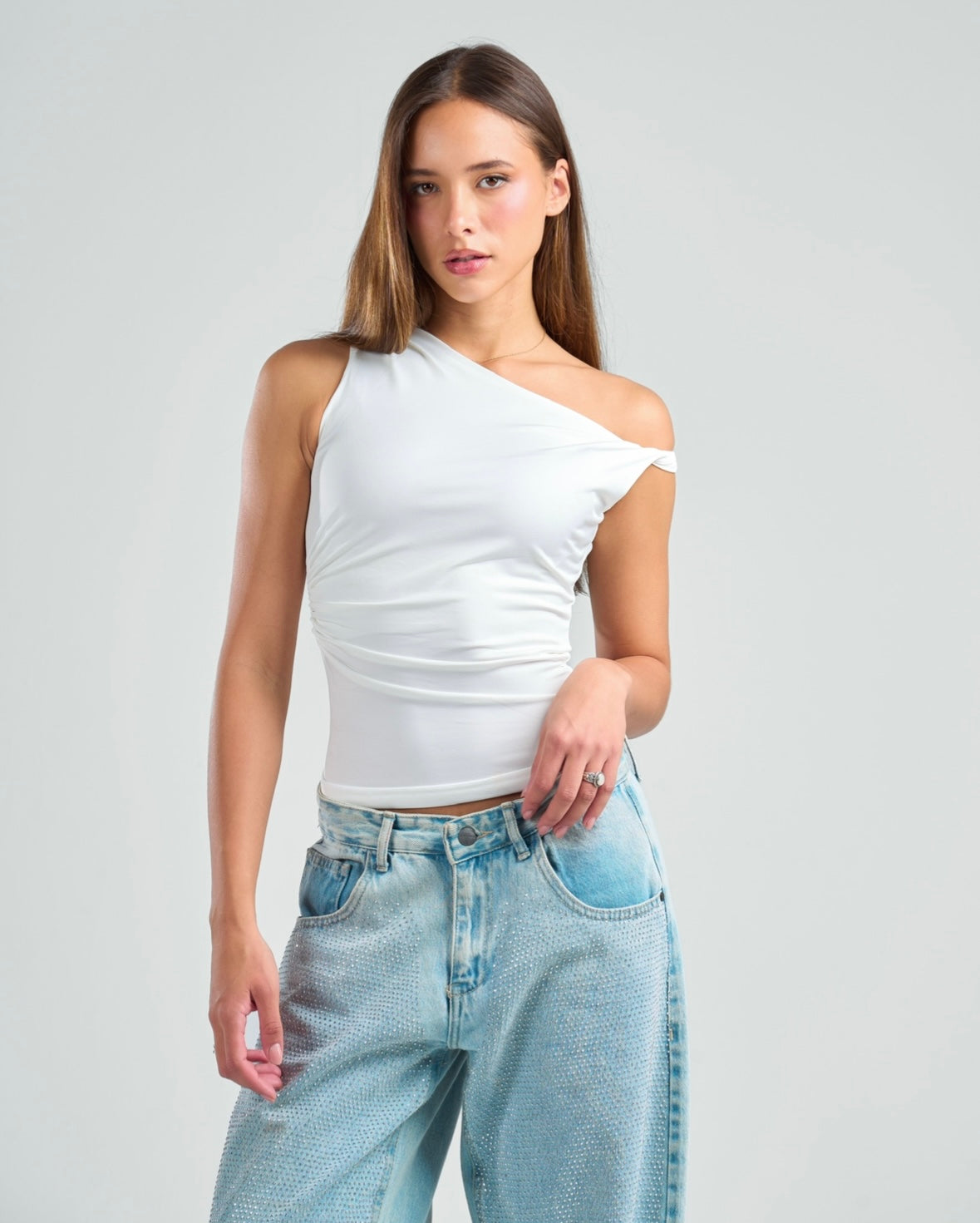 Twisted Shoulder Tank Top