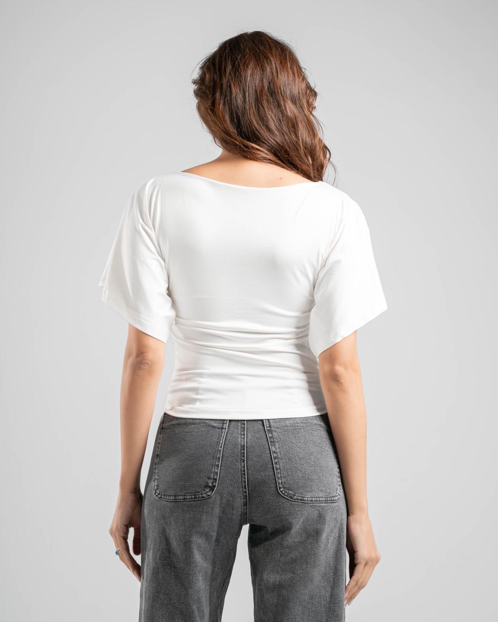 Fitted Waist Short Sleeve Top
