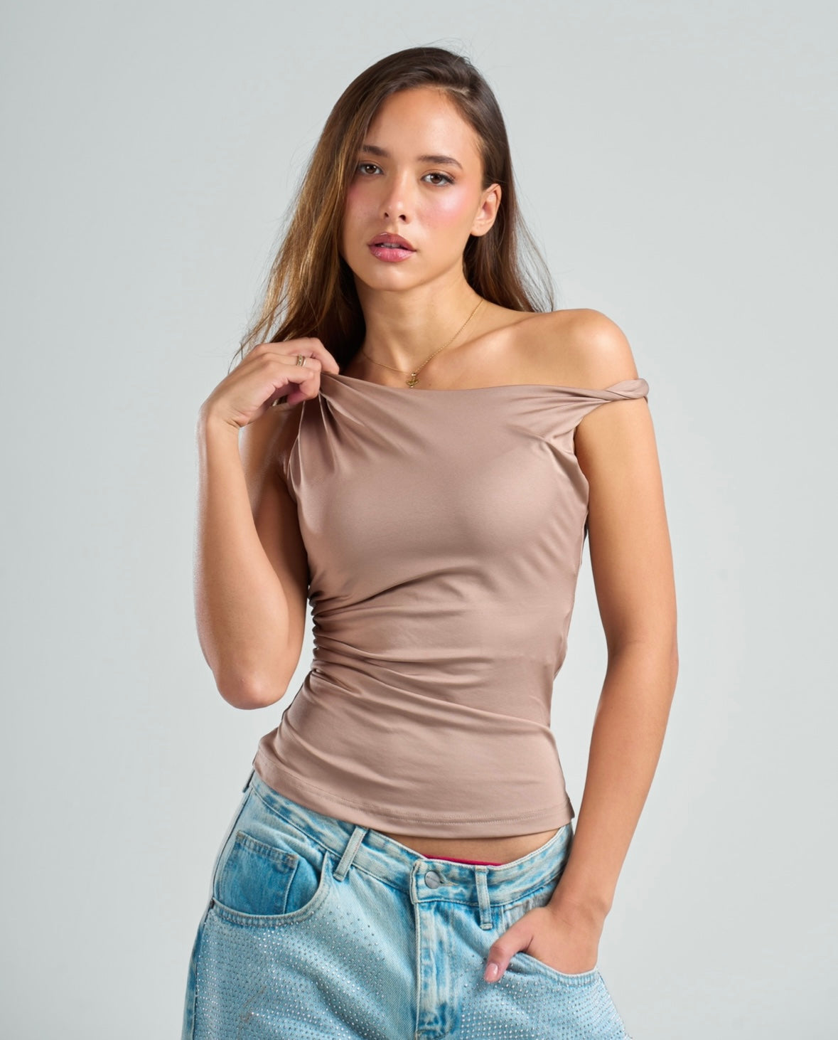 Twisted Shoulder Tank Top
