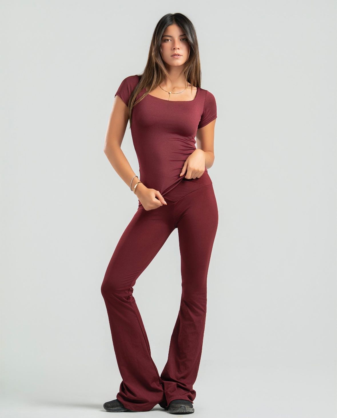 Square Neck Short Sleeve Top