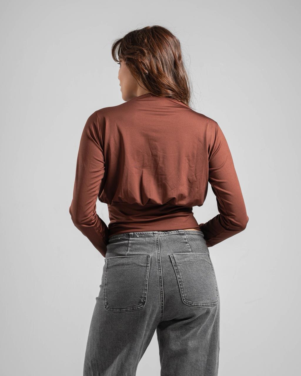 Fitted Waist Long Sleeve Top