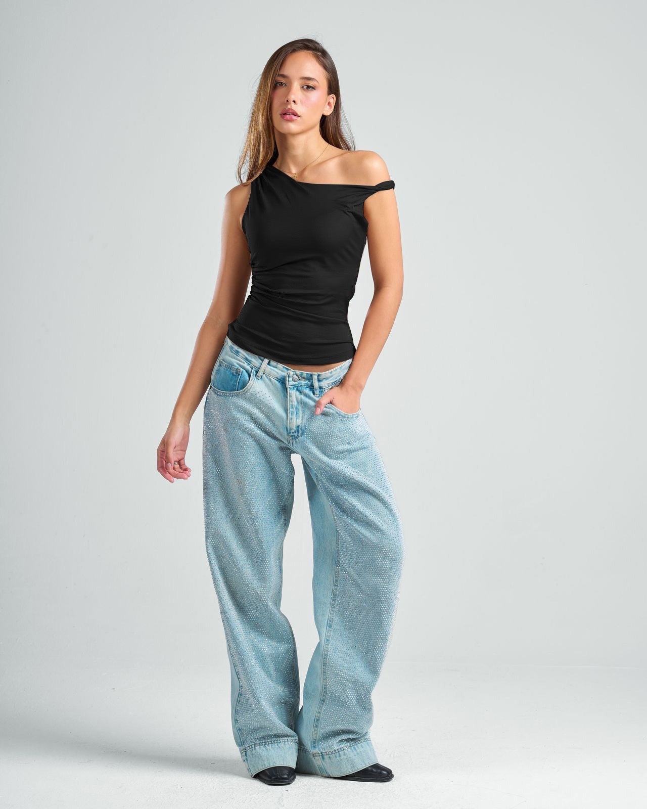 Twisted Shoulder Tank Top