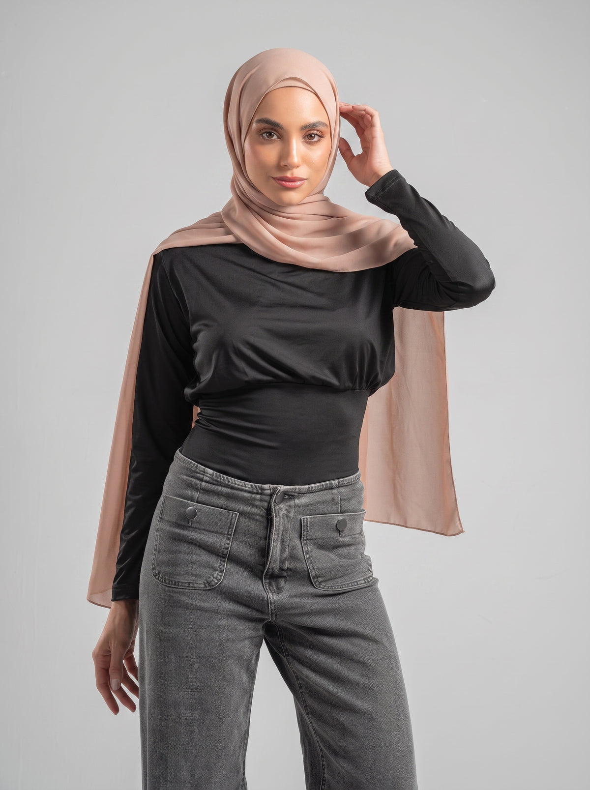 Fitted Waist Long Sleeve Top
