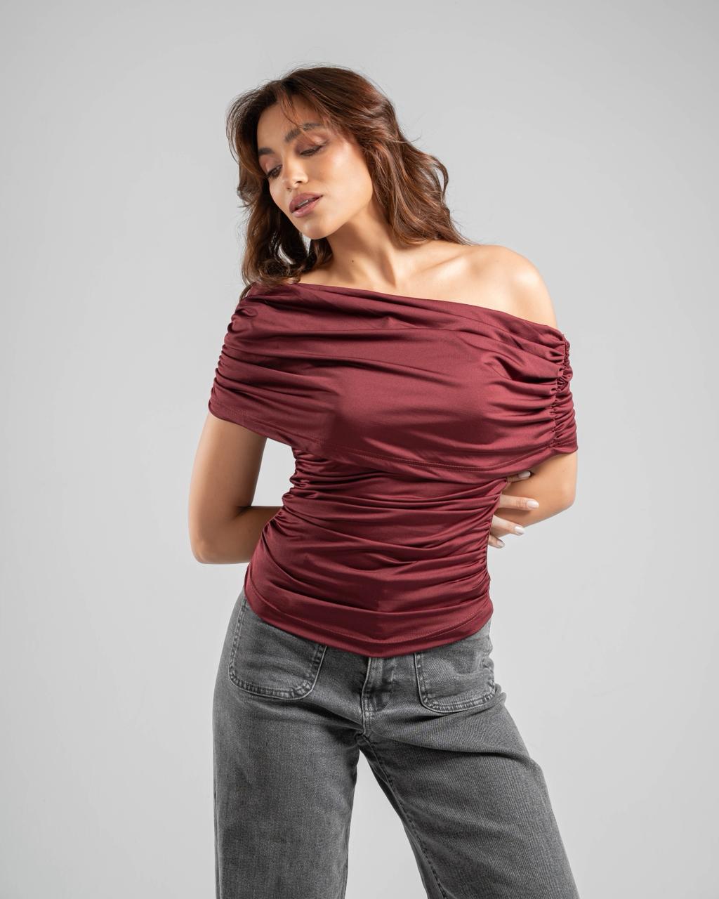One Shoulder Draped Top