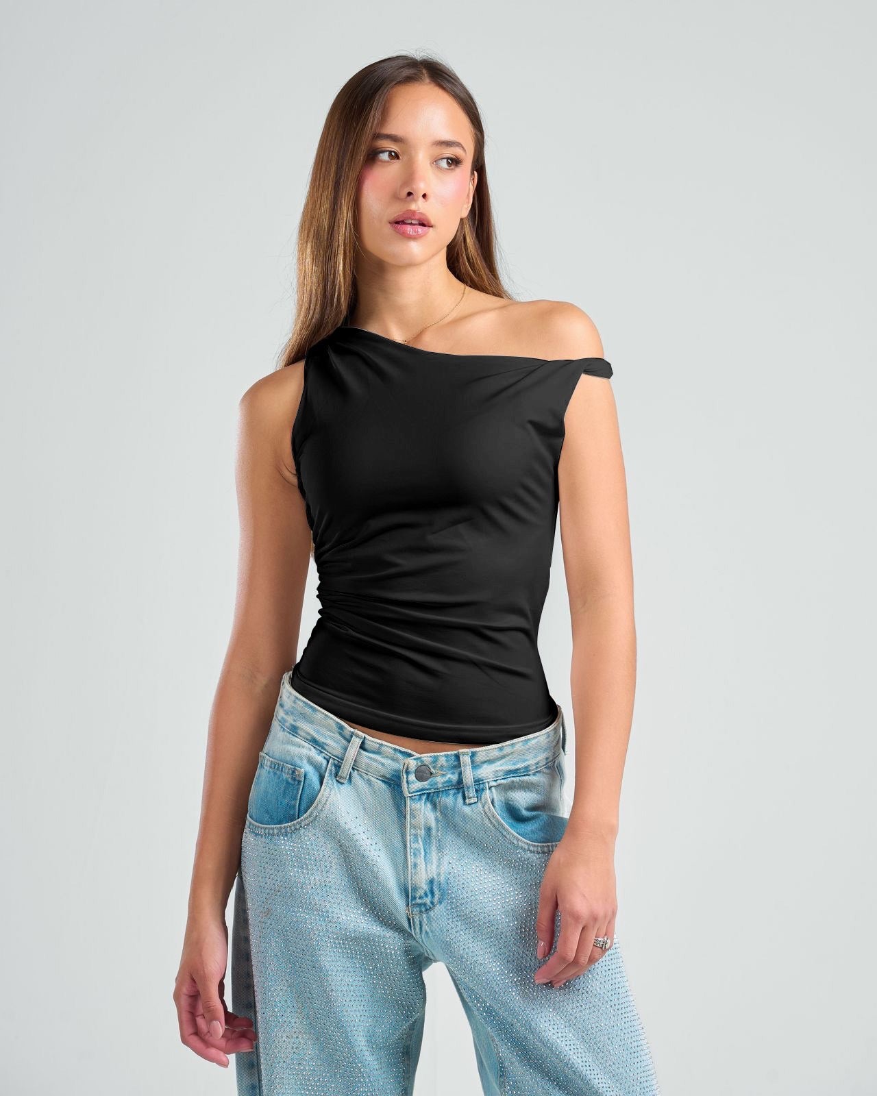 Twisted Shoulder Tank Top