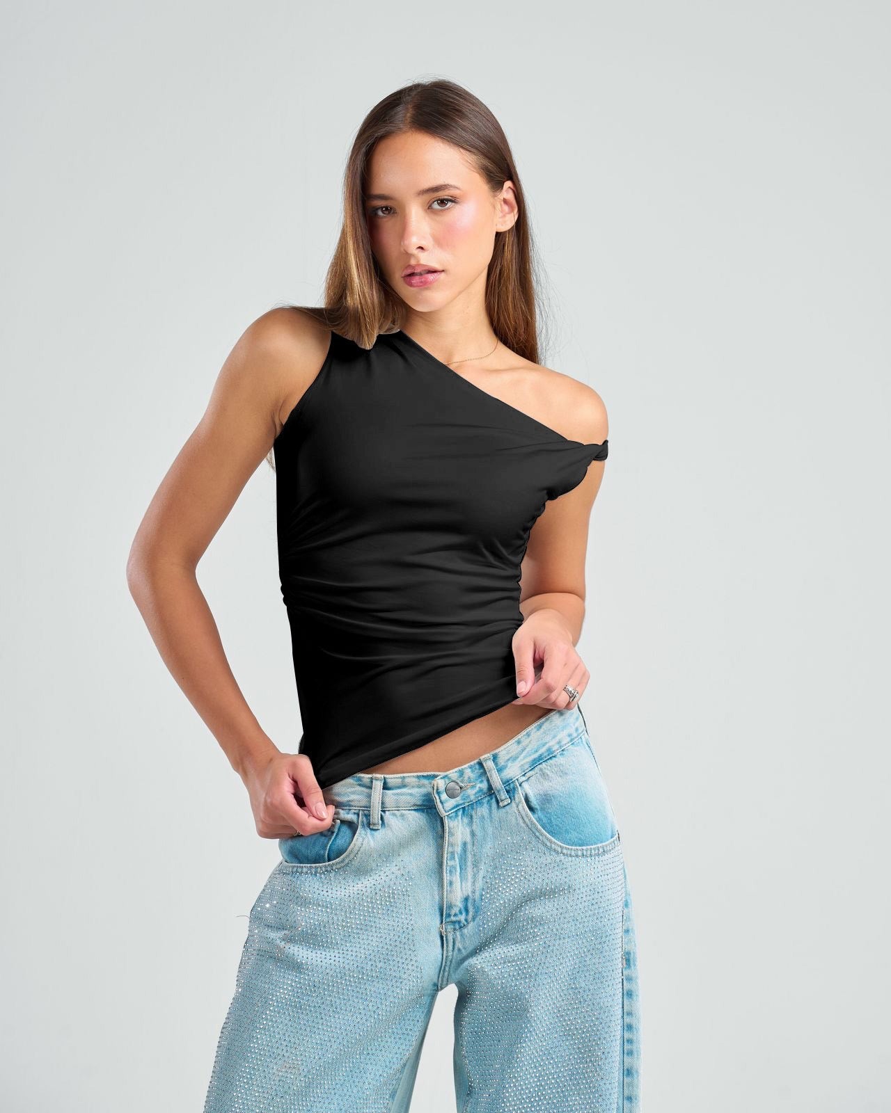 Twisted Shoulder Tank Top