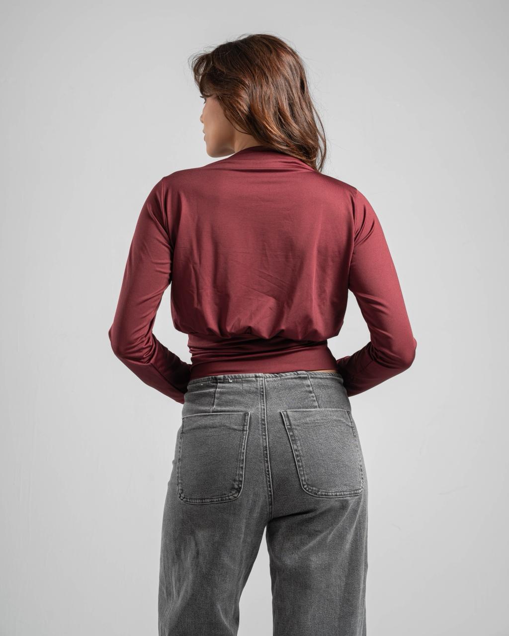 Fitted Waist Long Sleeve Top