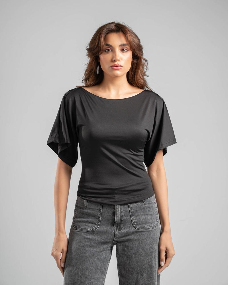 Fitted Waist Short Sleeve Top