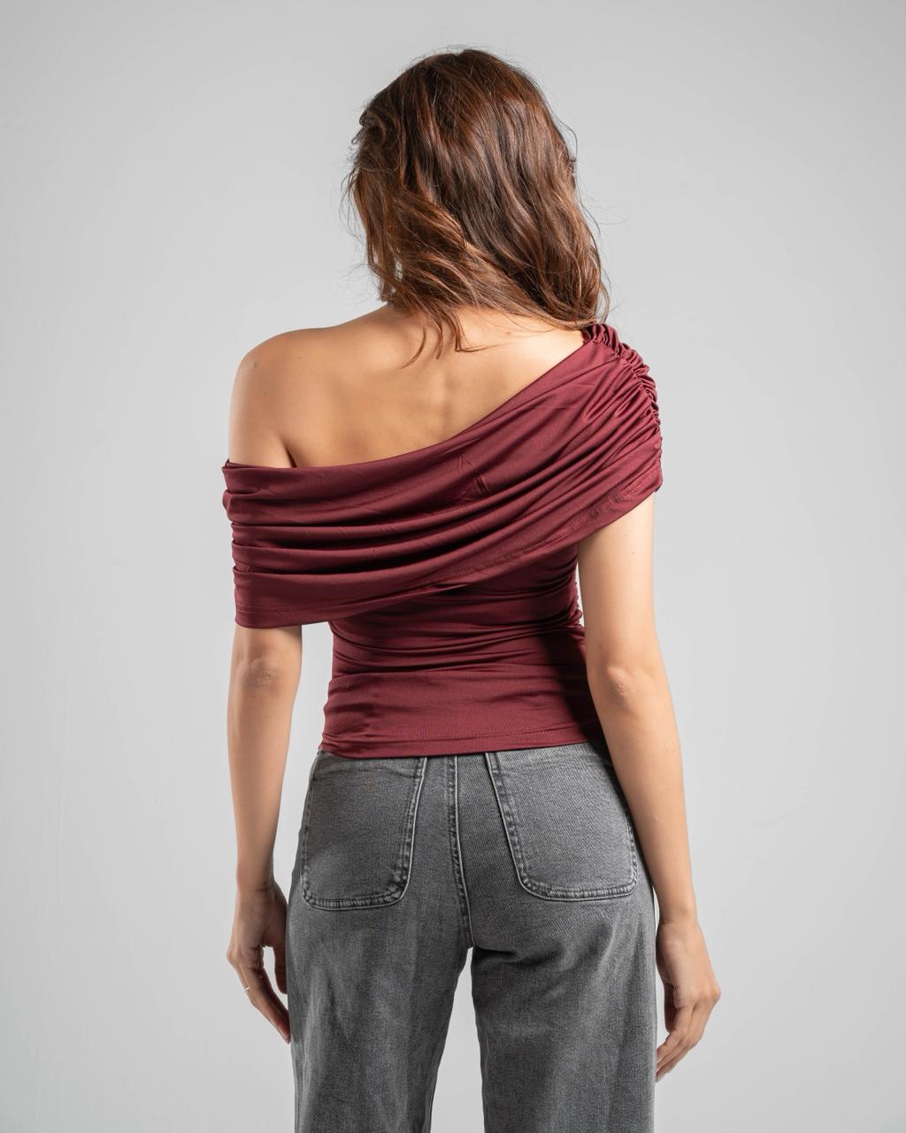 One Shoulder Draped Top