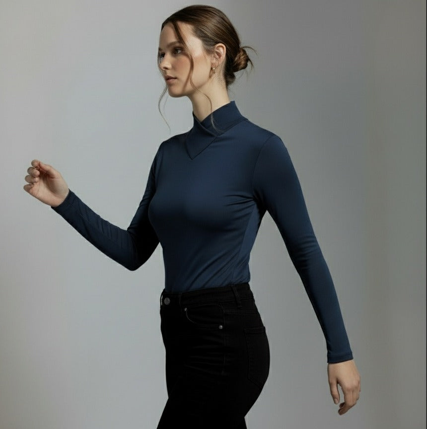 Full Sleeve High V-Neck Top