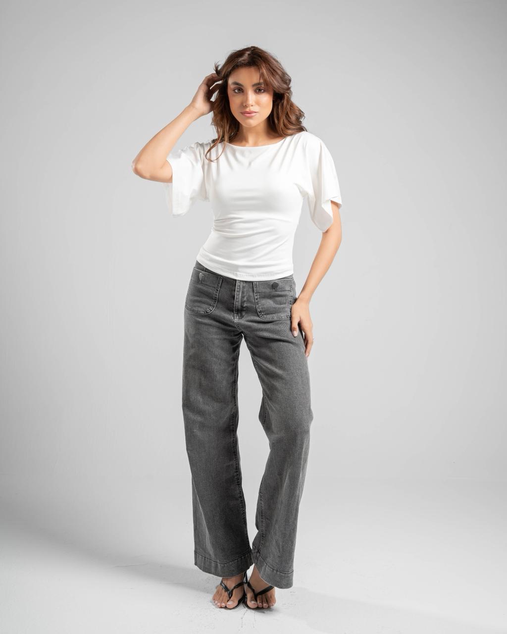 Fitted Waist Short Sleeve Top