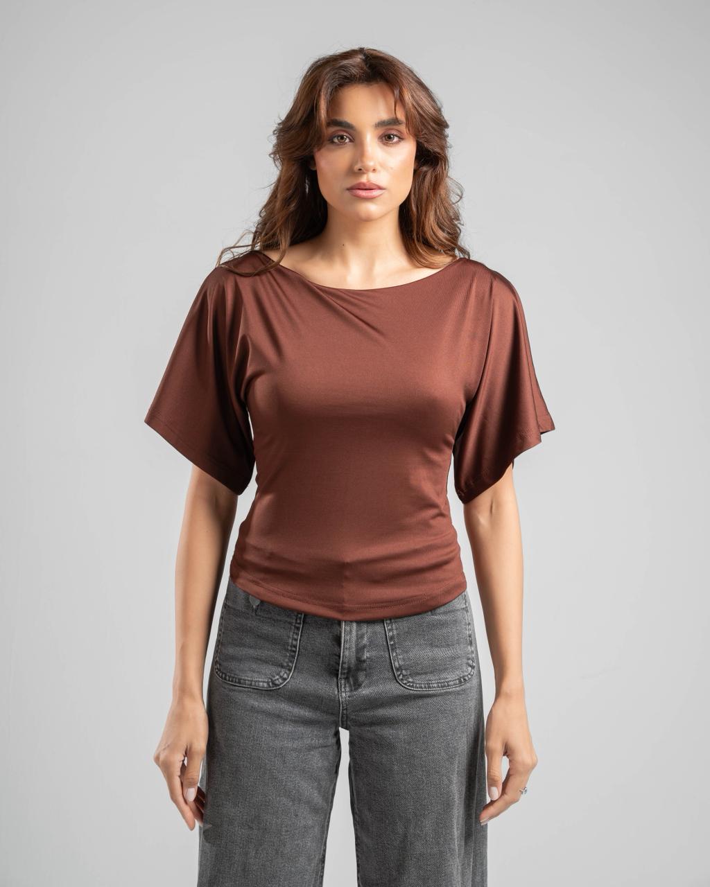Fitted Waist Short Sleeve Top