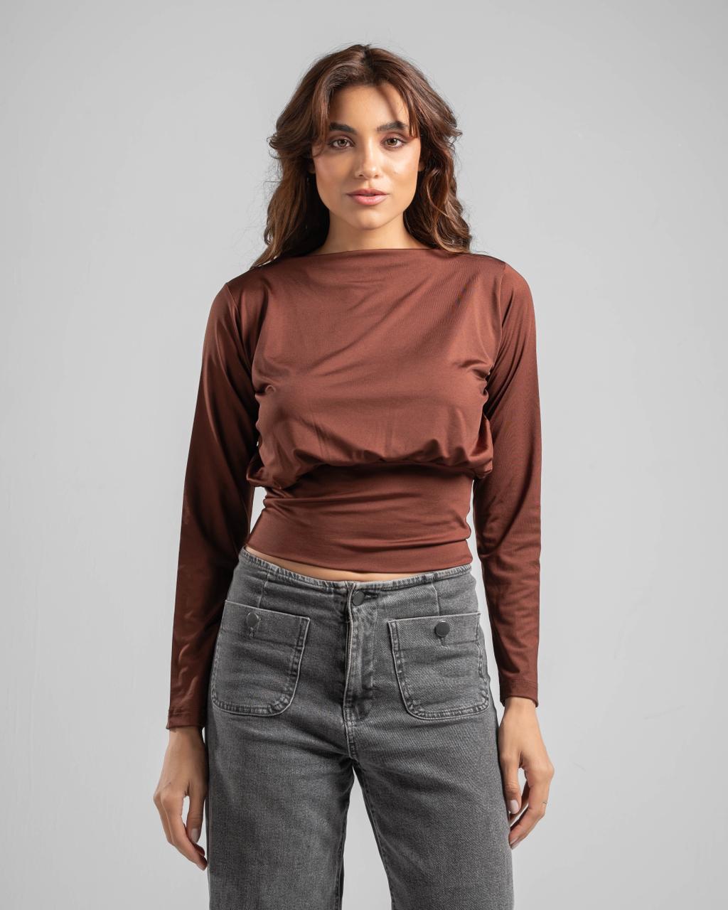 Fitted Waist Long Sleeve Top