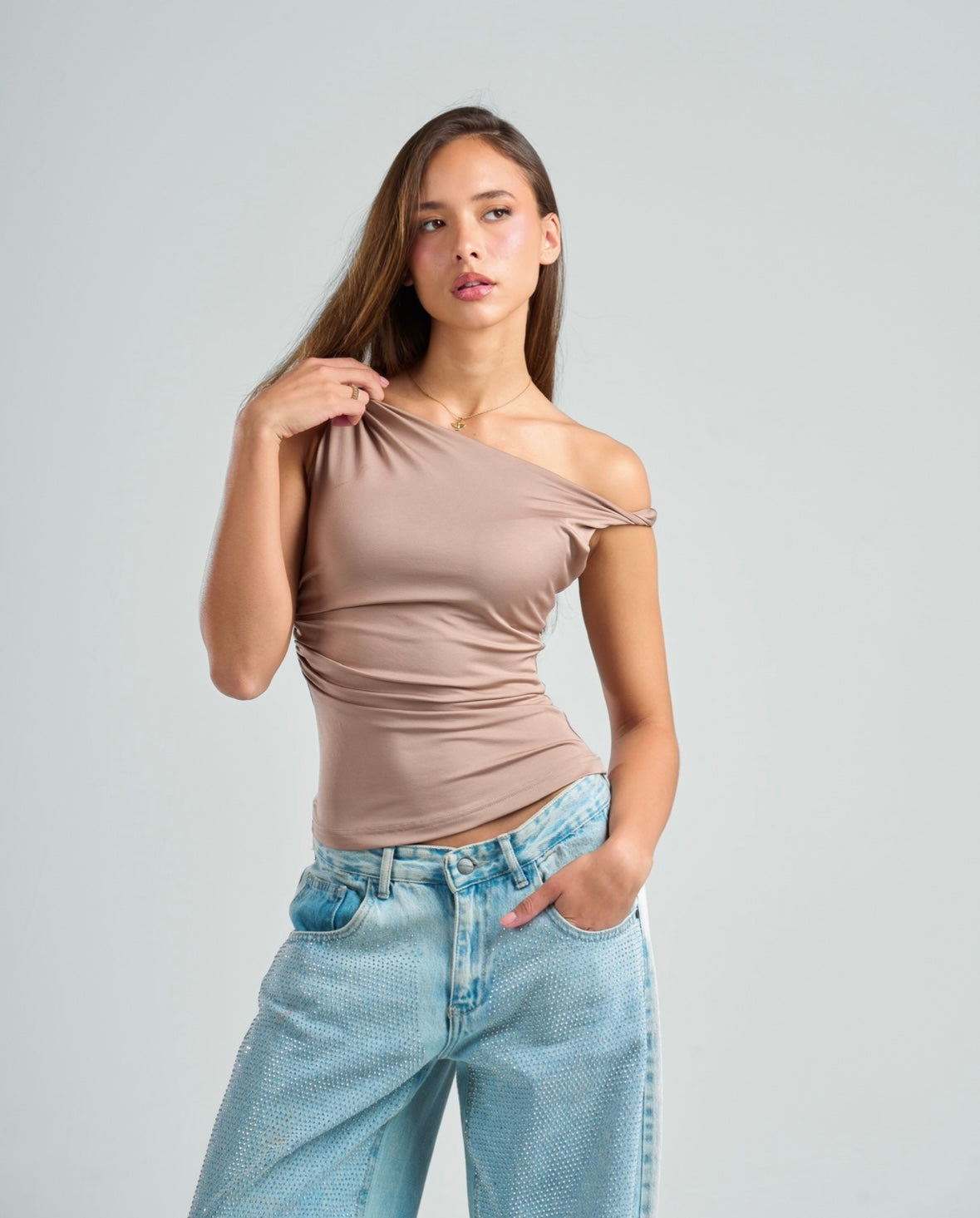Twisted Shoulder Tank Top