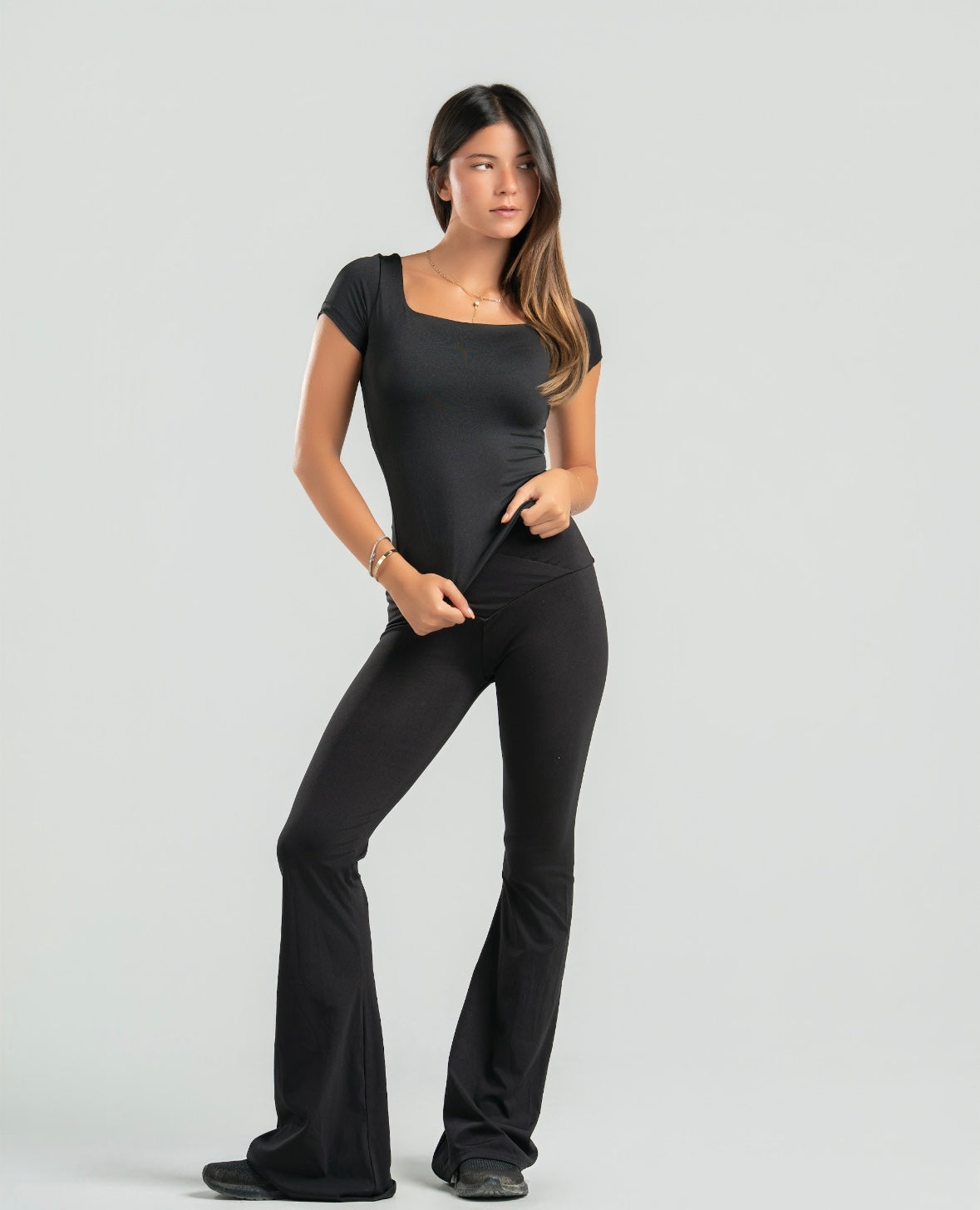 Square Neck Short Sleeve Top