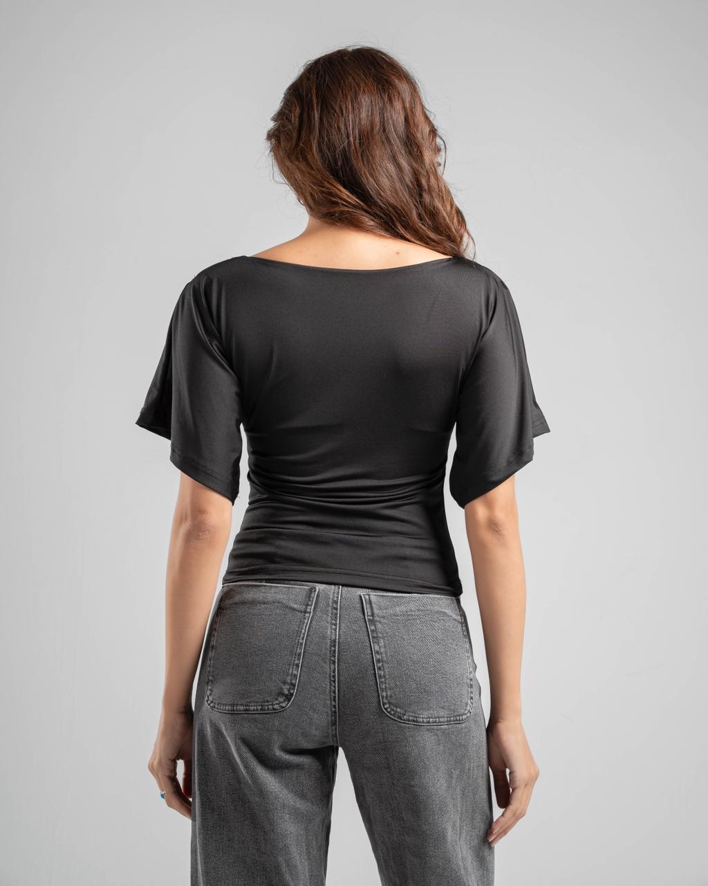 Fitted Waist Short Sleeve Top
