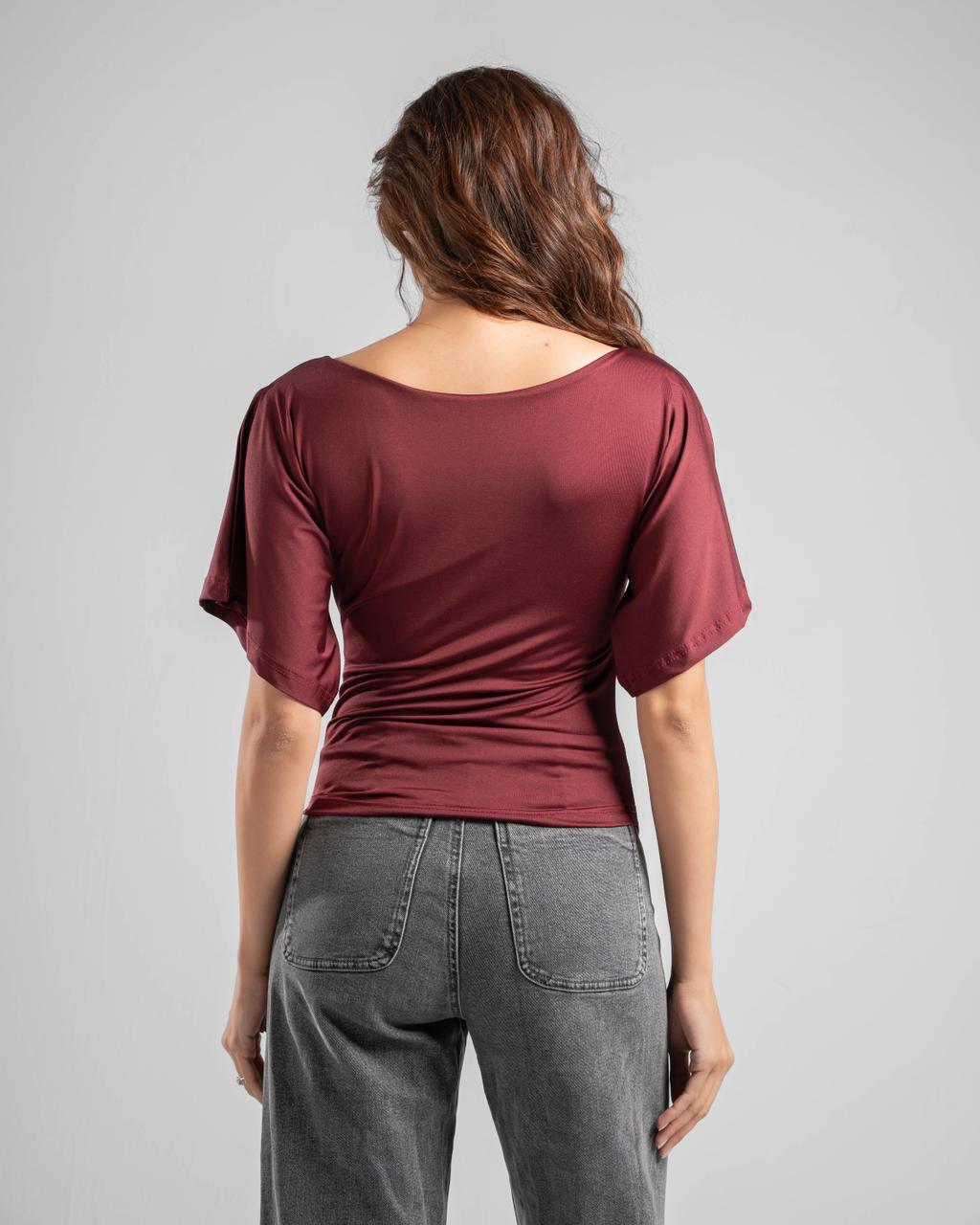 Fitted Waist Short Sleeve Top