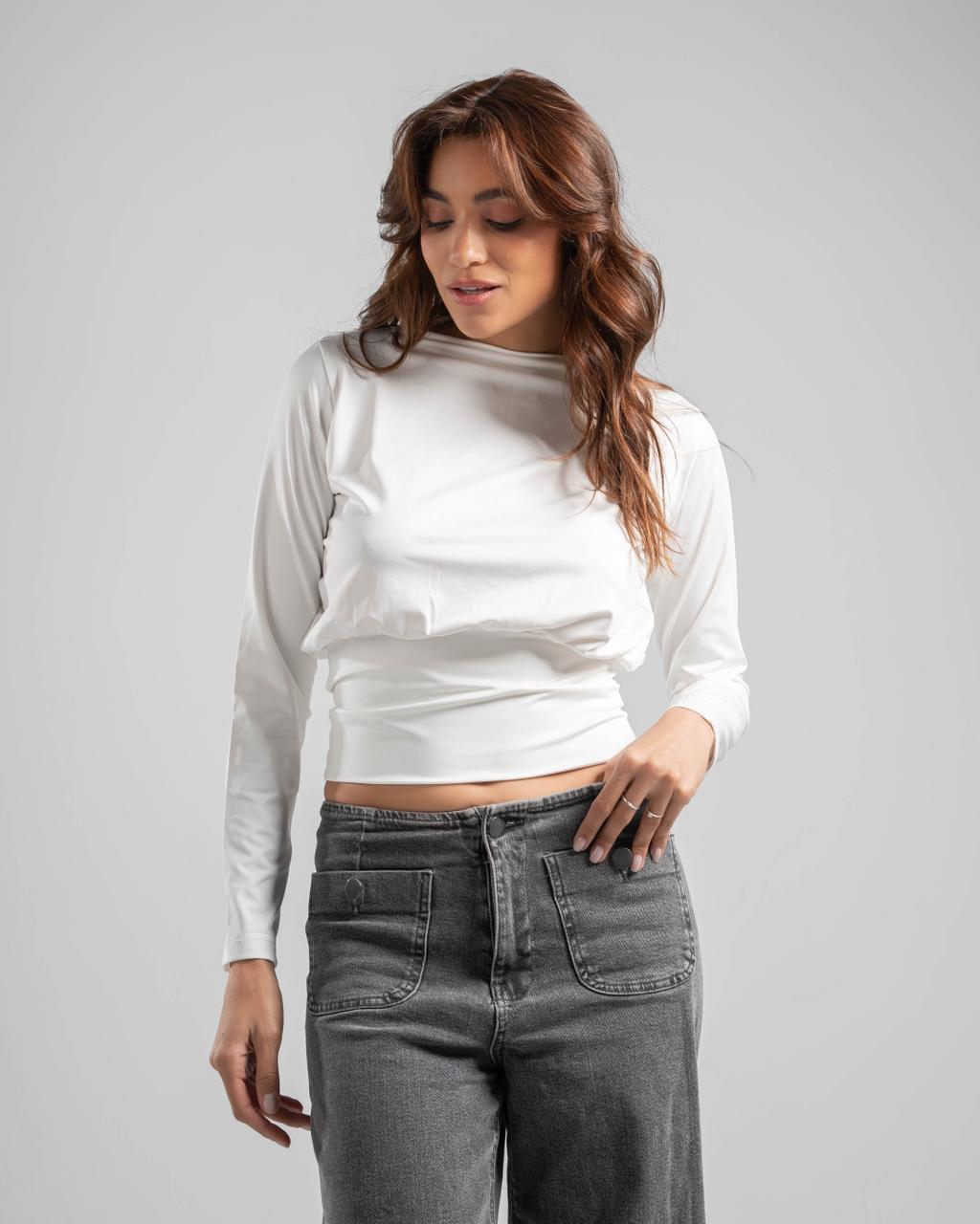Fitted Waist Long Sleeve Top