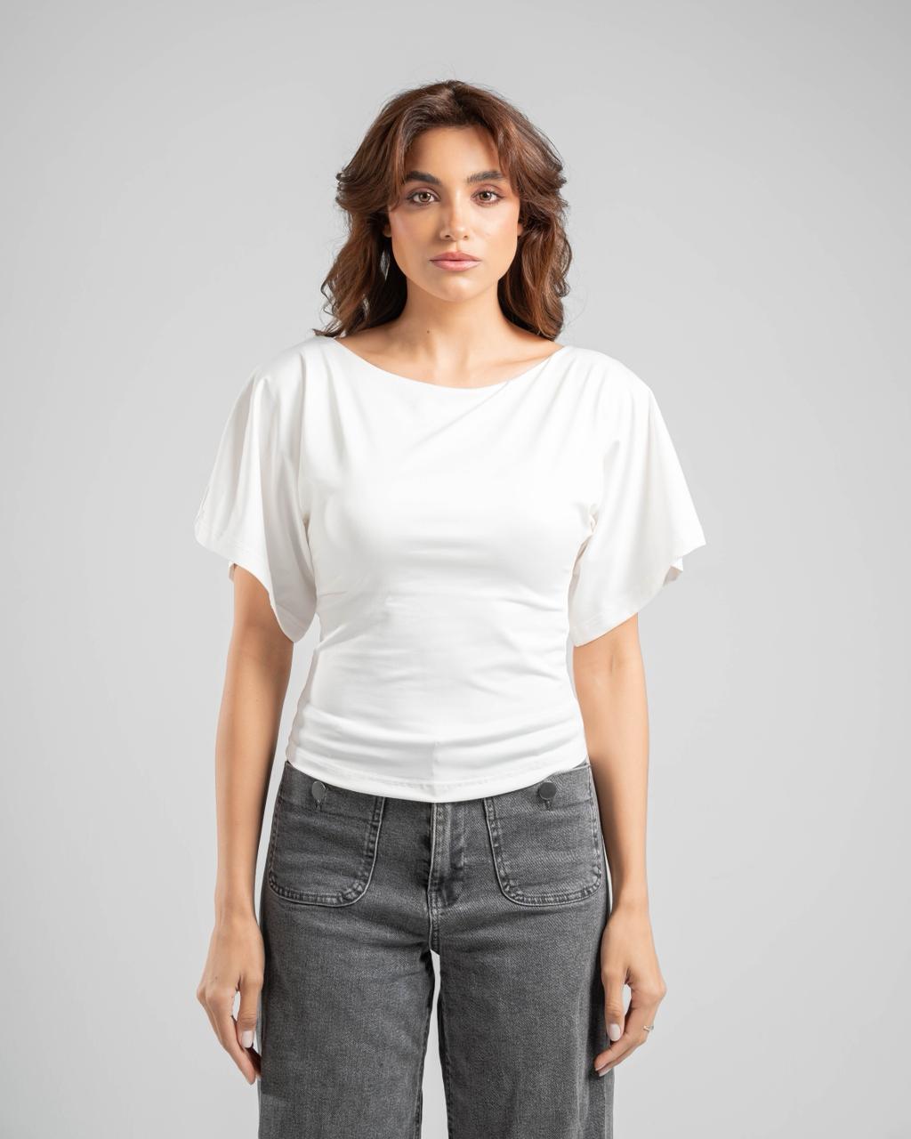Fitted Waist Short Sleeve Top
