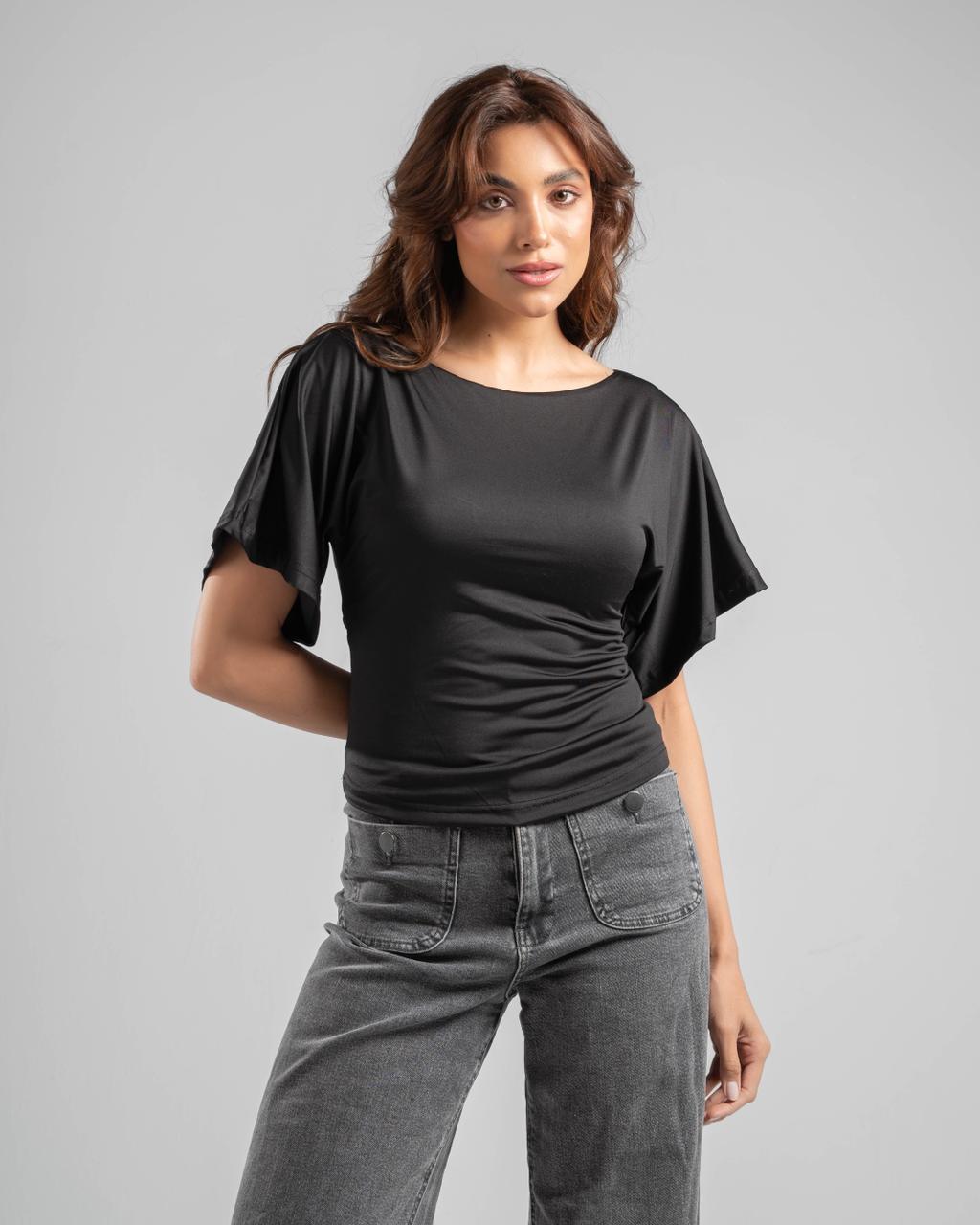 Fitted Waist Short Sleeve Top