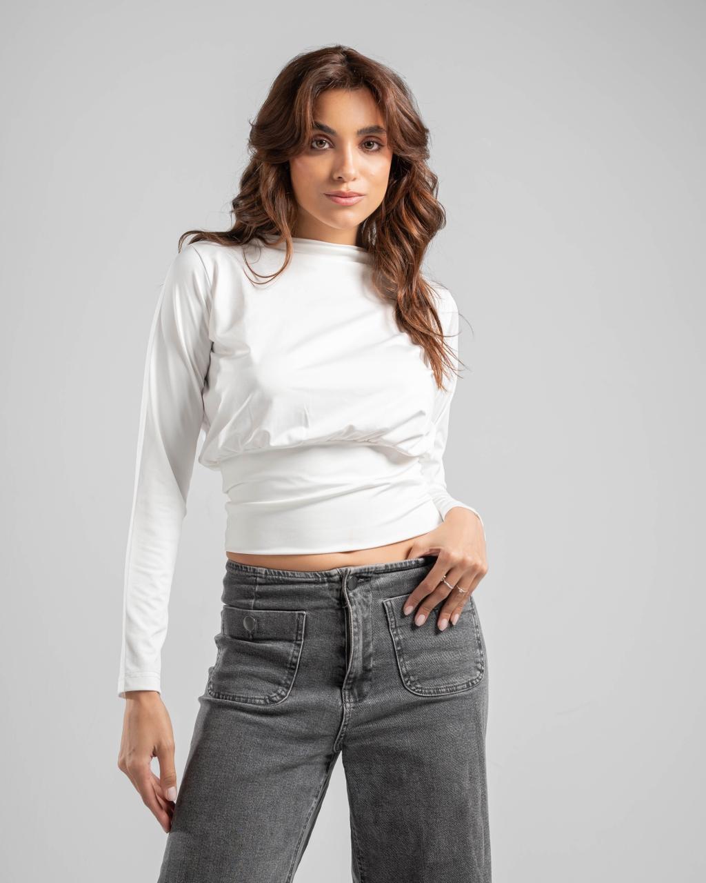 Fitted Waist Long Sleeve Top