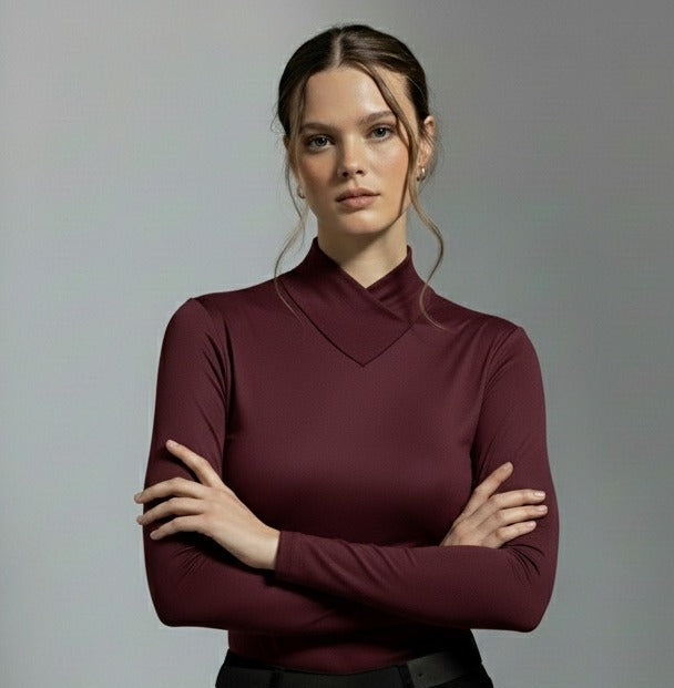 Full Sleeve High V-Neck Top