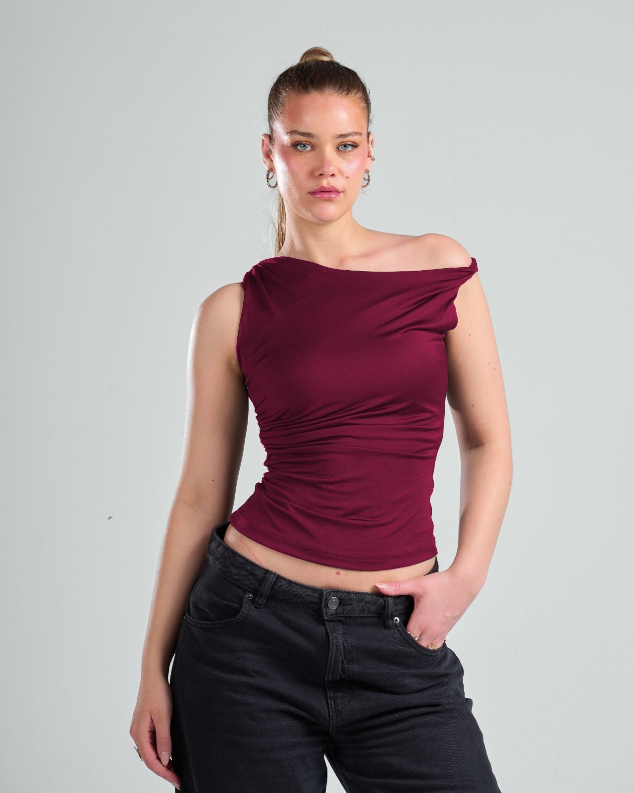 Twisted Shoulder Tank Top